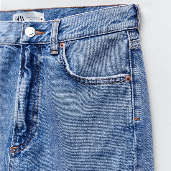 ZARA Premium Denim The Relaxed Straight Leg Jeans NWT Size 6 / 38 Air Bl… - Picture 8 of 16